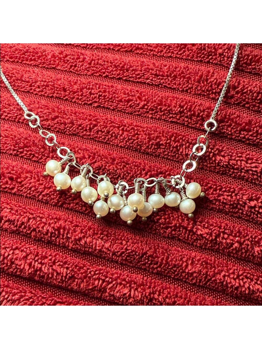 Elegant Pearl and Sterling Silver Necklace